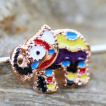 Piercing industriel à éléphant cuivré émaillé multicolore