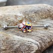 Piercing industriel à éléphant cuivré émaillé multicolore