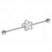 Piercing industriel à étoile sertie d'une opale