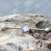 Piercing industriel à étoile sertie d'une opale