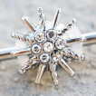 Piercing industriel à étoile strass éclatante
