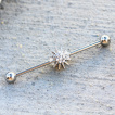Piercing industriel à étoile strass éclatante