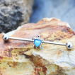Piercing industriel à tortue avec dos en coeur d'opale