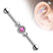 Piercing industriel trio de cercles avec strass