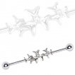 Piercing industriel trio de fleurs serties