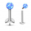 Piercing lèvre labret en acier à boule en Opale synthétique