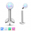 Piercing lèvre labret en acier à boule en Opale synthétique