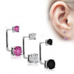 Piercing lobe oreille loop  embouts avec strass