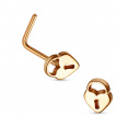 Piercing nez en acier à tige en L avec embout cadenas en coeur