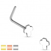 Piercing nez en acier à tige en L avec embout croix latine