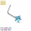 Piercing nez en or blanc 14 carats  tige en 