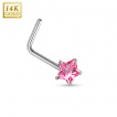 Piercing nez en or blanc 14 carats  tige en 