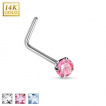 Piercing nez en or blanc 14 carats  tige en 