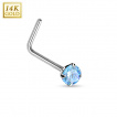 Piercing nez en or blanc 14 carats  tige en 