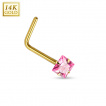 Piercing nez en or jaune 14 carats  tige en 