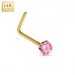 Piercing nez en or jaune 14 carats  tige en 