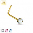 Piercing nez en or jaune 14 carats  tige en 