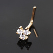 Piercing nez fleur sertie en or 14 carats  tige en 