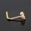 Piercing nez fleur sertie en or 14 carats  tige en 