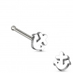 Piercing nez stud droit en acier avec embout ancre de marine