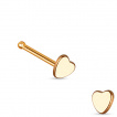 Piercing nez stud droit en acier avec embout coeur