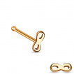 Piercing nez stud droit en acier avec embout symbole de l'infini