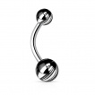 Piercing nombril à boules plaquées IP marbrées à aspect nacré