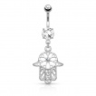 Piercing nombril main de Fatima avec rosace