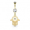 Piercing nombril main de Fatima avec rosace