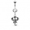 Piercing nombril  pendentif tte d'lphant style indou