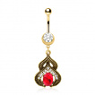 Piercing nombril arabesque plaqué or