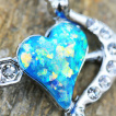 Piercing nombril arc de cupidon  coeur d'opale bleu