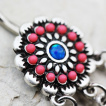 Piercing nombril attrape-rves  Opale bleue et perles roses