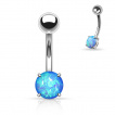 Piercing nombril avec opale synthétique