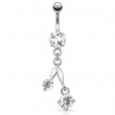 Piercing nombril avec paire de cerises design