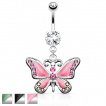 Piercing nombril avec pendentif papillon majestueux