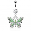 Piercing nombril avec pendentif papillon majestueux