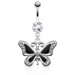 Piercing nombril avec pendentif papillon majestueux