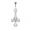 Piercing nombril avec trèfle à 4 feuilles style