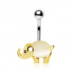 Piercing nombril bébé éléphant plaqué or