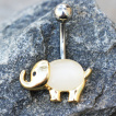Piercing nombril bébé éléphant plaqué or