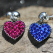 Piercing nombril coeur de cristal