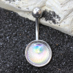 Piercing nombril coquillage holographique