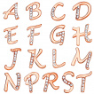 Piercing nombril cuivr  lettre alphabet avec strass