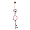 Piercing nombril cuivr avec lgant pendentif cl