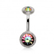 Piercing nombril à disques sertis Vitrail Medium