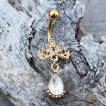 Piercing nombril doré couronne de princesse