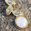 Piercing nombril dor  fleur d'opale en pendentif
