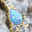 Piercing nombril doré à larme d'opale en pendentif
