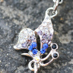 Piercing nombril élégant papillon à strass tricolores